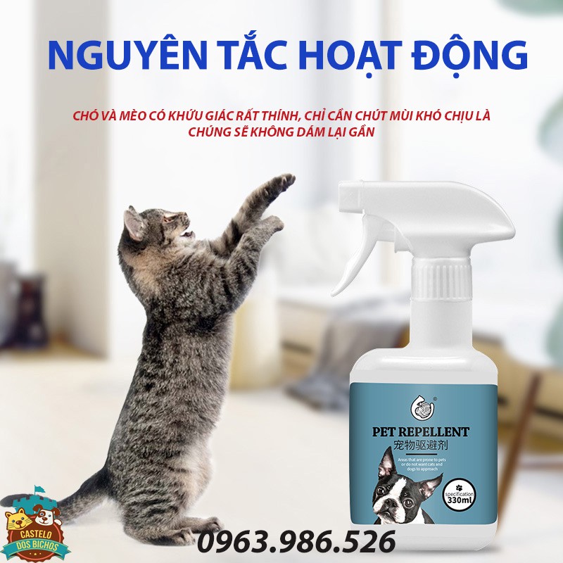 Xịt Xua Đuổi Chó Mèo - Xịt Không Cho Chó Mèo Nghịch Đồ Chính Hãng