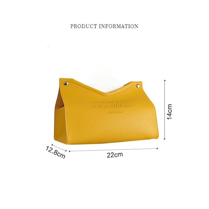 Hộp Đựng Khăn Giấy Bằng Da PU Đa Năng Hình Chữ V Phong Cách Bắc Âu Chống Thấm Nước Tiện Dụng