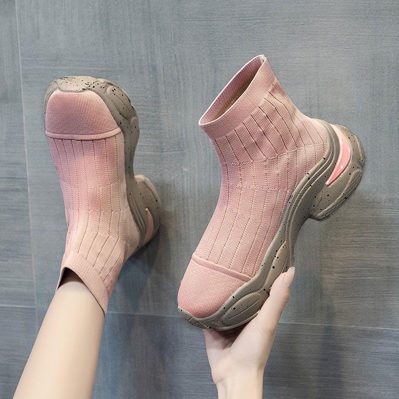 Giày Bốt Mũi Tròn Chống Trượt Thoải Mái Thời Trang Mùa Thu 2022 Cho Nữ