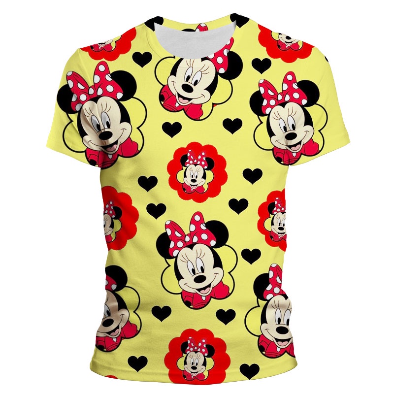 Áo Thun Tay Ngắn In Hình Chuột Mickey 3D Thời Trang Mùa Hè Cho Nam Và Nữ
