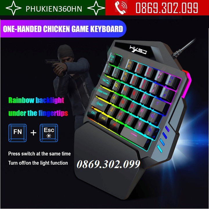 Bàn Phím Chơi Game HXSJ V100 Có 35 Phím Hỗ Trợ Chơi Game cho Mobile, máy tính, Bàn Phím Bán Cơ Chơi Game HYSJ-V100