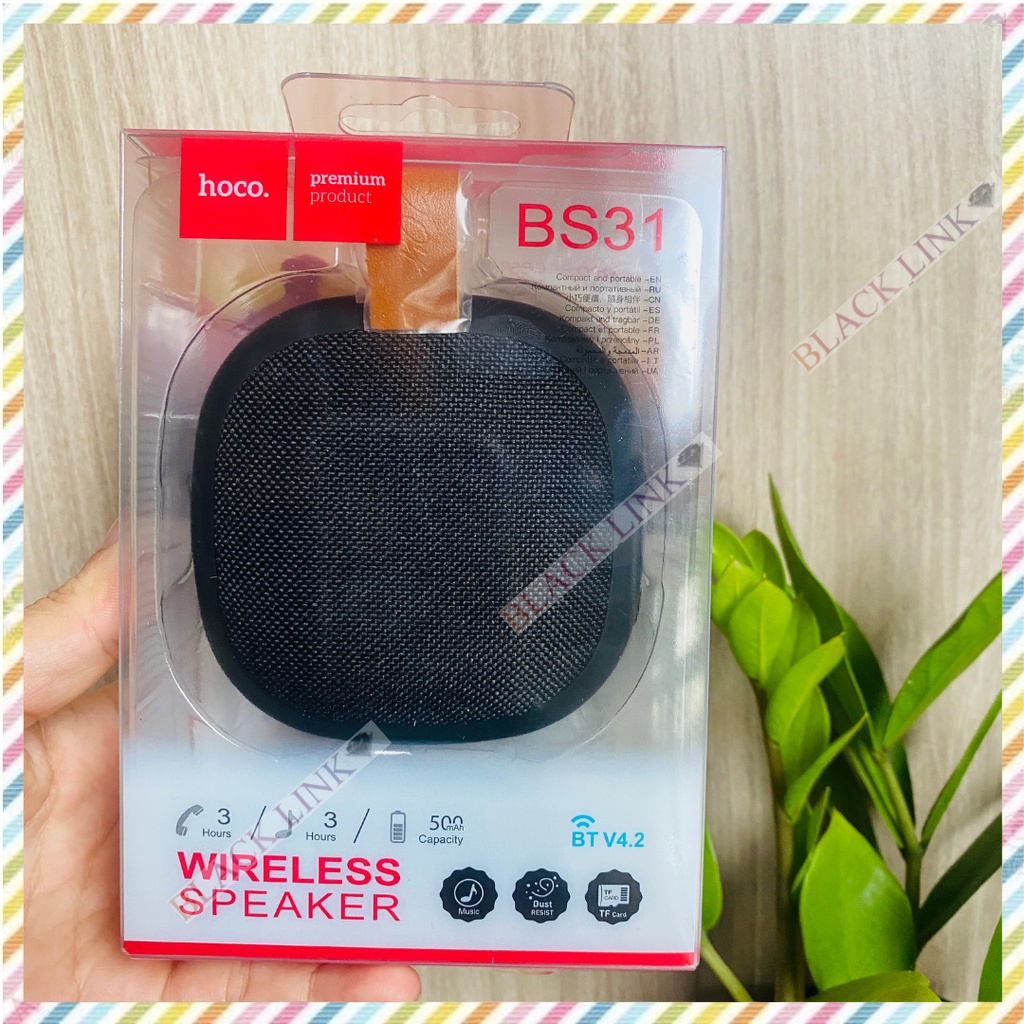 Loa Bluetooth HOCO BS31 Không Dây Chính Hãng Cao Cấp Bass Mạnh Đèn LED Theo Nhạc Loa Mini Cầm Tay Usb Thẻ Nhớ