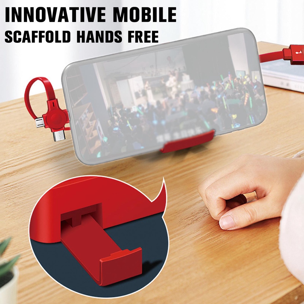 Cáp Sạc Nhanh Rút Gọn Đa Năng 4 Trong 1 Cho Điện Thoại S2T6