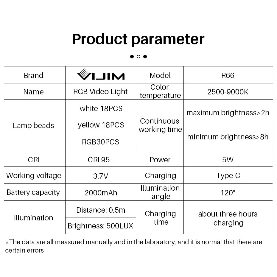 Đèn Led Ulanzi R66 RGB Trợ Sáng Chụp Ảnh, Quay Phim Cho Máy Ảnh, Điện Thoại với 20 chế độ hiệu ứng ánh sáng đặc biệt