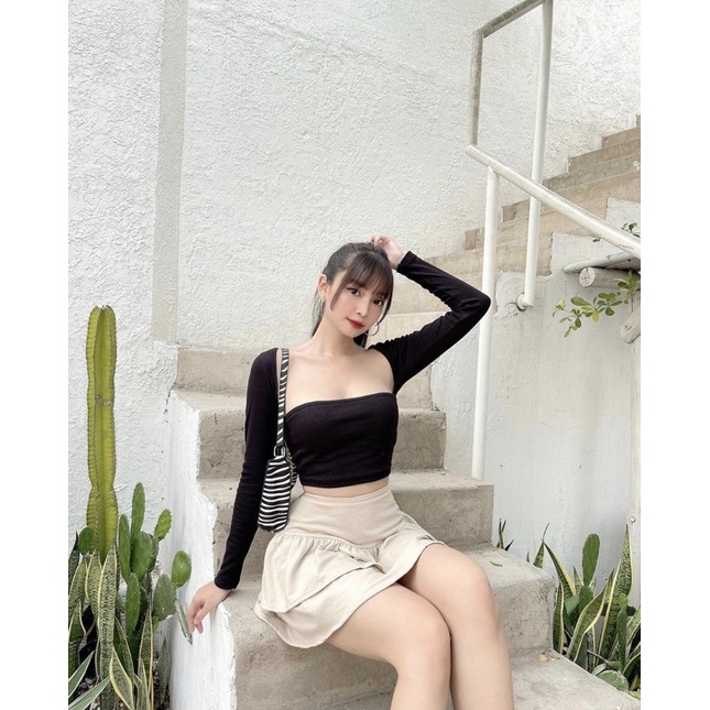 [ẢNH THẬT ĐỘC  QUYỀN SHOP CHỤP] Áo cổ vuông thun gân Milley top | BigBuy360 - bigbuy360.vn