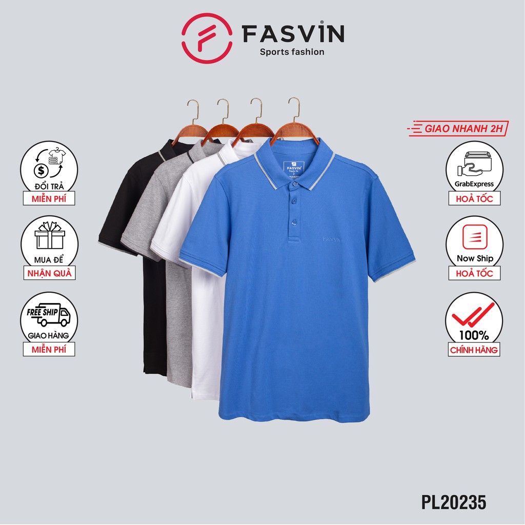 Áo polo nam Fasvin PL20235.HN chất vải cotton mềm mát lịch sự tiện dụng
