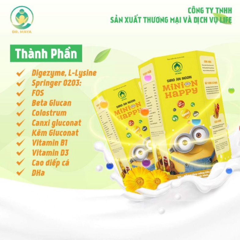 Siro ăn ngon MINION Happy 30 gói - 10ml/gói - Tốt nhất cho bé