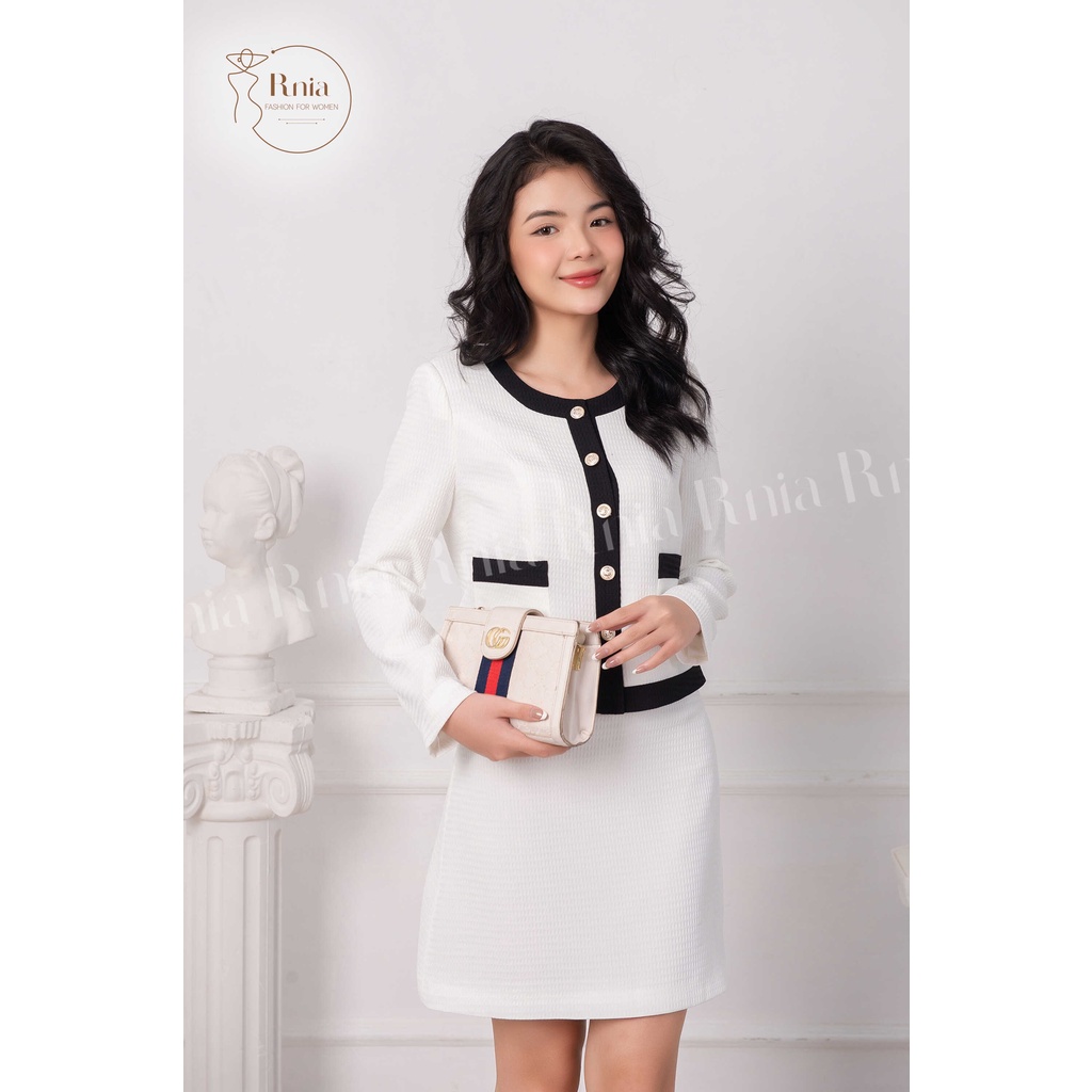 Sét Bộ Áo Croptop Chân Váy Chữ A RNIA BO2282