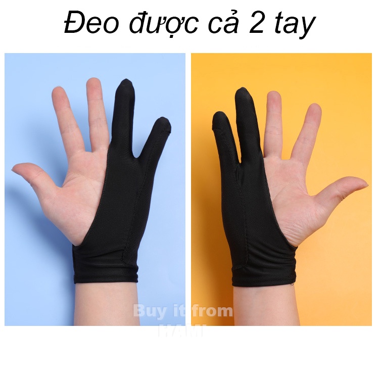 Găng Tay 2 Ngón Hỗ Trợ Vẽ Tranh Chống Lem, Chạm Màn Hình Máy Tính Bảng (Tay trái, tay phải)