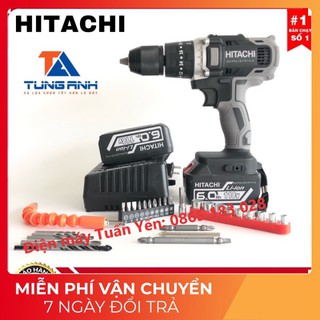 Khoan pin 3 chức năng hitachi 118v kèm phụ kiện 29 chi tiết.