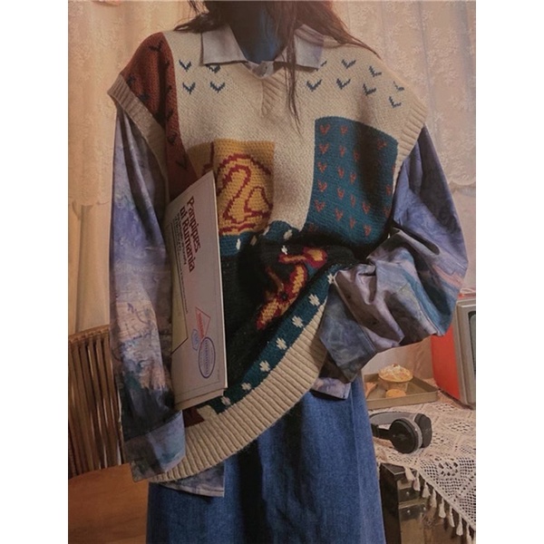 Áo gile len họa tiết bigsize ORDER