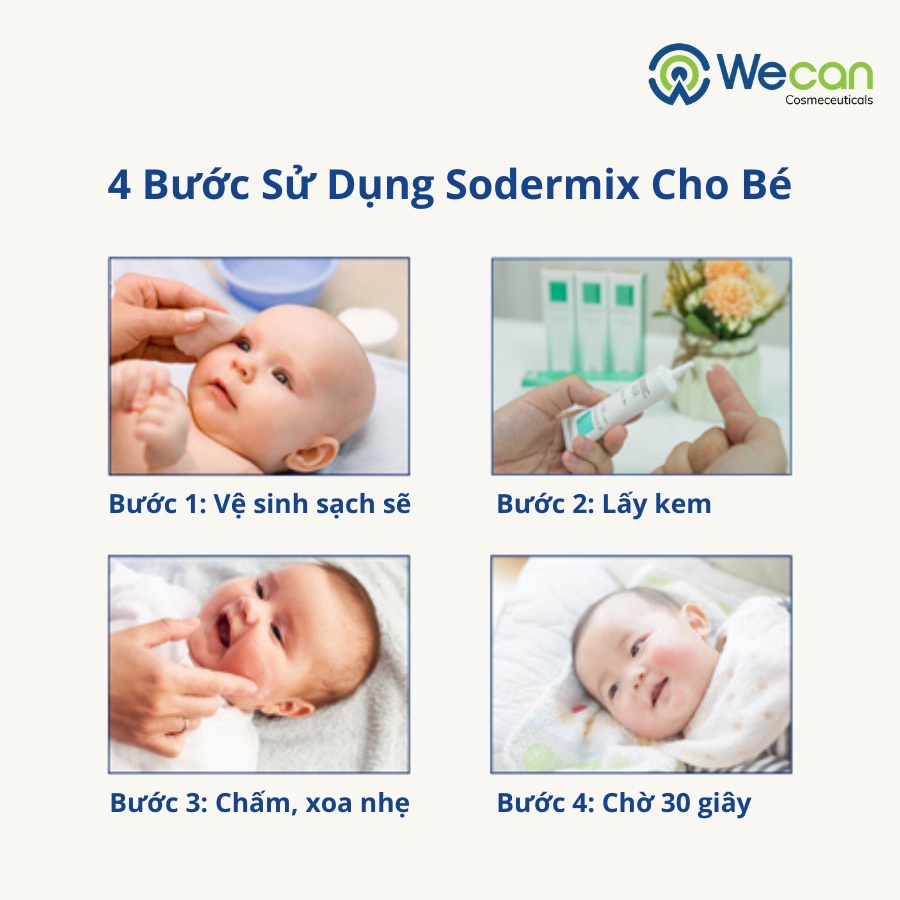 Kem Bôi Chàm Sữa Trẻ Nhỏ SODERMIX - Không Corticoid Nhập Khẩu Nguyên Hộp Từ Pháp 15gr