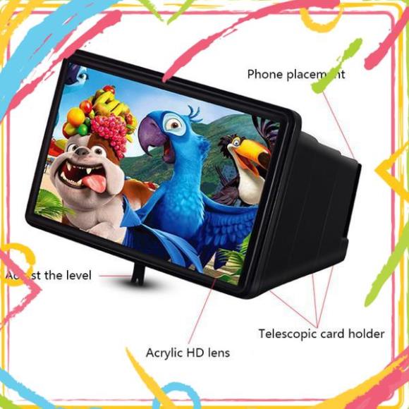 Kính Xem Phim Phóng Đại Hình Ảnh Điện Thoại 3D 8 Inch Thế Hệ Mới 2020