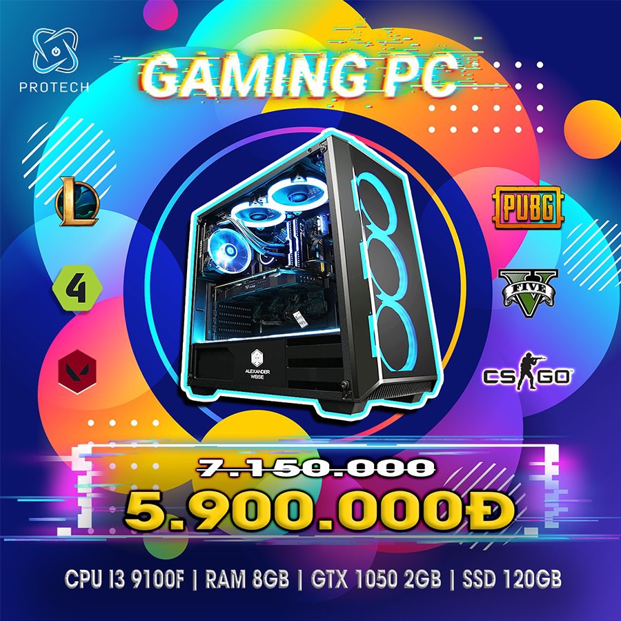 Bộ Case Gaming I3 9100F [ Siêu Rẻ - Siêu Bền ]