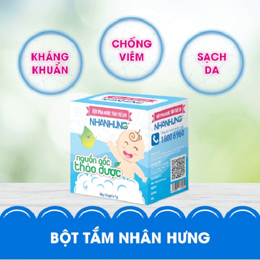 (Tặng Quà Xinh) Bột Tắm Nhân Hưng - Trẻ hết Hăm da, Rôm sảy, Mụn nhọt ,Mẩn ngứa