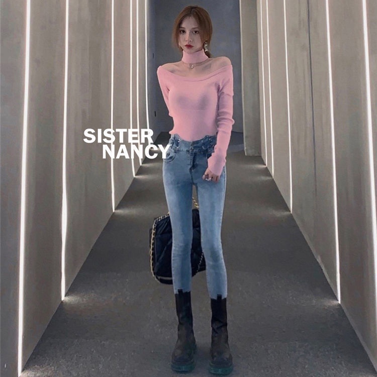 Áo thun COZOKC tay dài hở vai thiết kế quyến rũ cho nữ