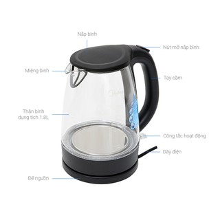 BÌNH / ẤM ĐUN SIÊU TỐC MIDEA 1.8 LÍT MK-18GC