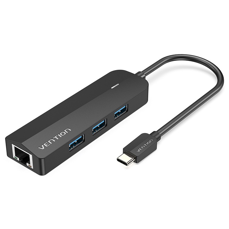 Thiết bị kết nối đa cổng VENTION cho laptop 5 trong 1 từ USB type C sang USB 3.0/ cổng mạng RJ45 /Micro-B