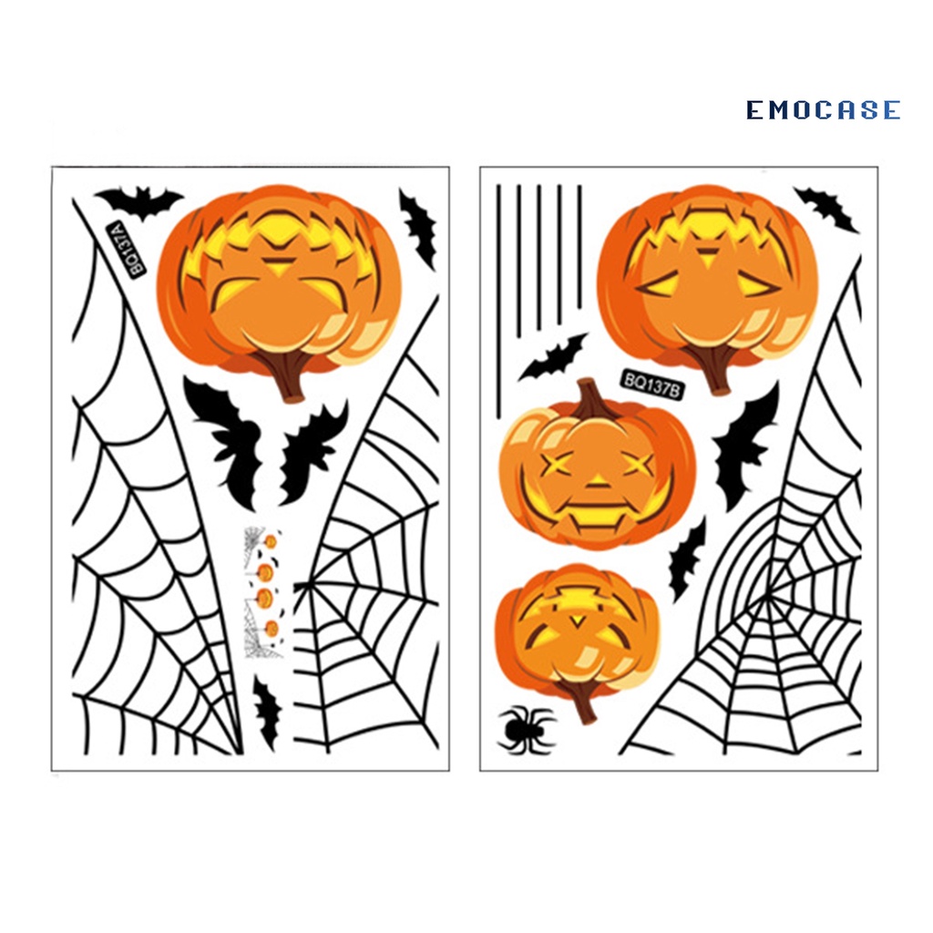 Set 2 / 4 Miếng Dán Kính Cửa Sổ Bằng PVC Trang Trí Tiệc Halloween