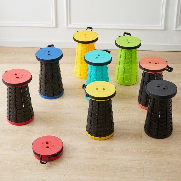 GHẾ XẾP TRÒN HÌNH THÁP - GHẾ NHỰA XẾP GỌN DI ĐỘNG ĐA NĂNG - giao màu ngẫu nhiên