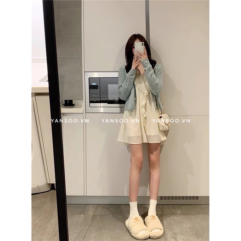 Váy babydoll tơ xước ,đầm babydoll dáng xoè ngắn ulzzang by YANSOO ( đã về sẵn hàng )