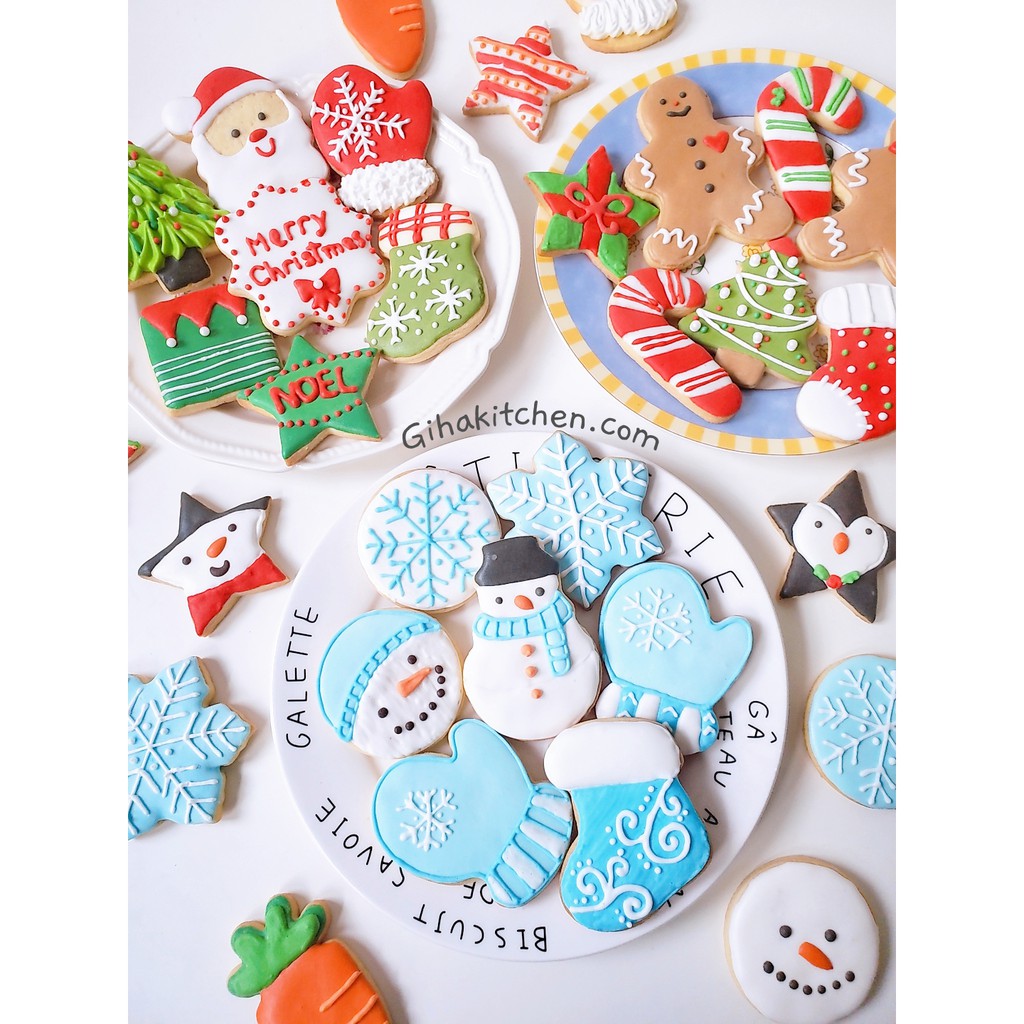 SẴN HÀNG | Set bánh quy giáng sinh ông già Noel, Snow man, bánh người gừng kèm hộp đem tặng xinh xắn. | BigBuy360 - bigbuy360.vn