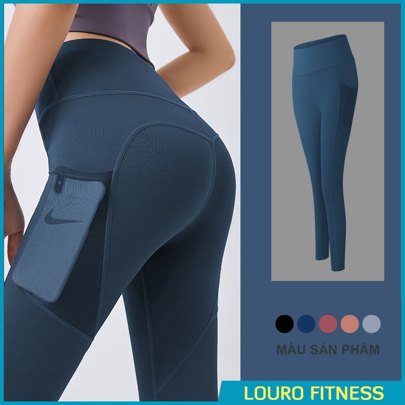 Quần tập Gym, Yoga nữ dài có túi, kiểu quần tập legging nâng mông, cạp cao co giãn 4 chiều, thoáng mát -  QF12