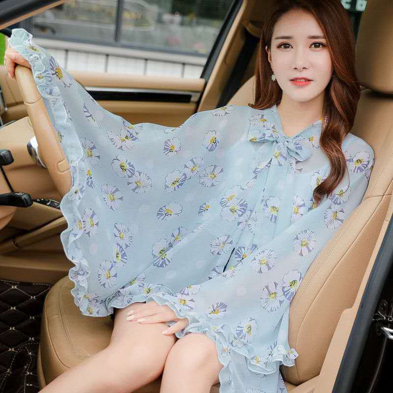 Áo choàng lụa voan chống nắng thời trang trẻ trung cho nữ khi lái xe/đi biển