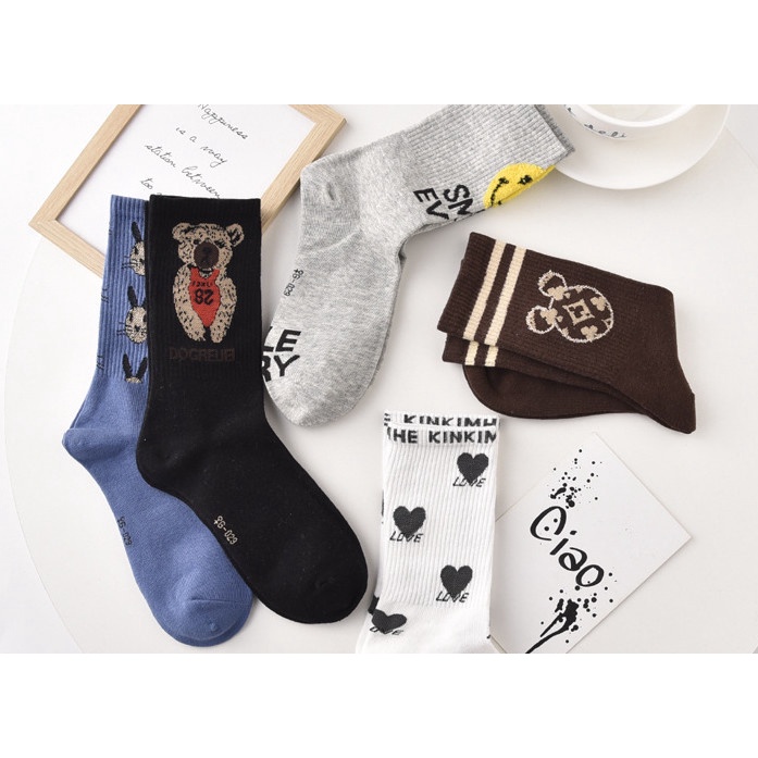 Vớ Tất hình Gấu cao cổ Nam Nữ siêu dễ thương và xinh xắn