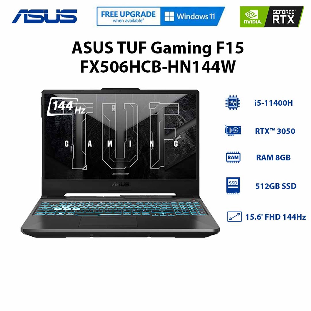 Laptop ASUS TUF Gaming F15 (FX506HCB-HN144W) i5-11400H |GeForce RTX™ 3050 4GB