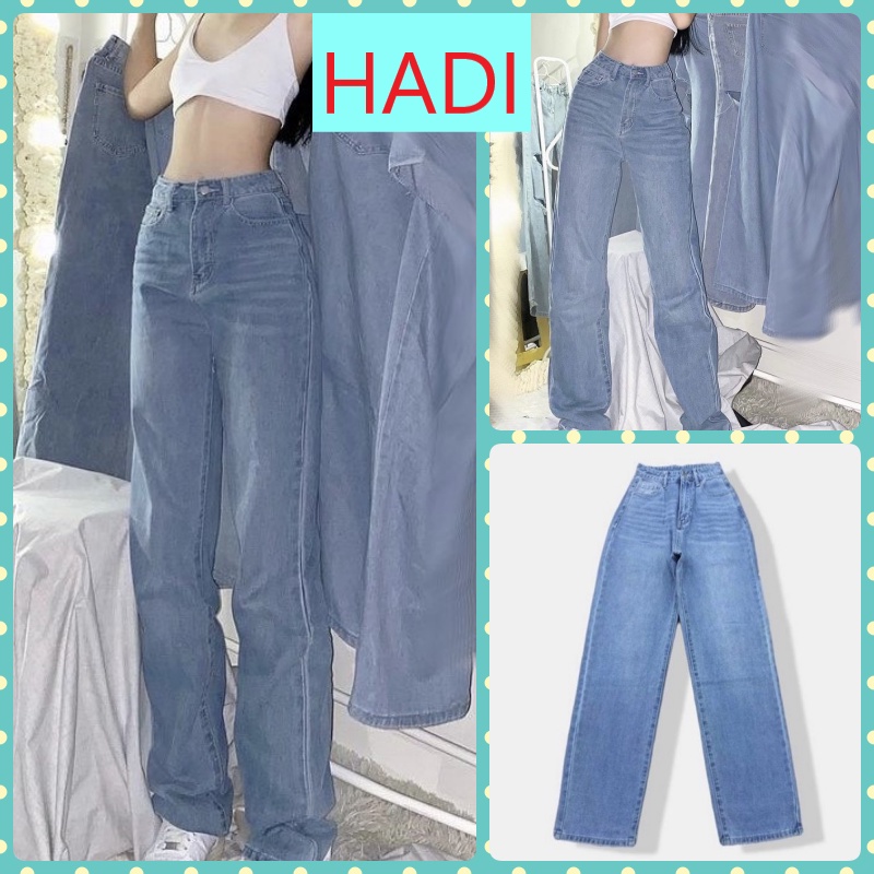 [ VIDEO+FREESHIP ] QUẦN JEANS ỐNG RỘNG NỮ LƯNG CAO LAI CUỐN XANH NHẠT RÂU MÈO MỀM MỊN MÁT XỊN SÒ CAO CẤP HADI
