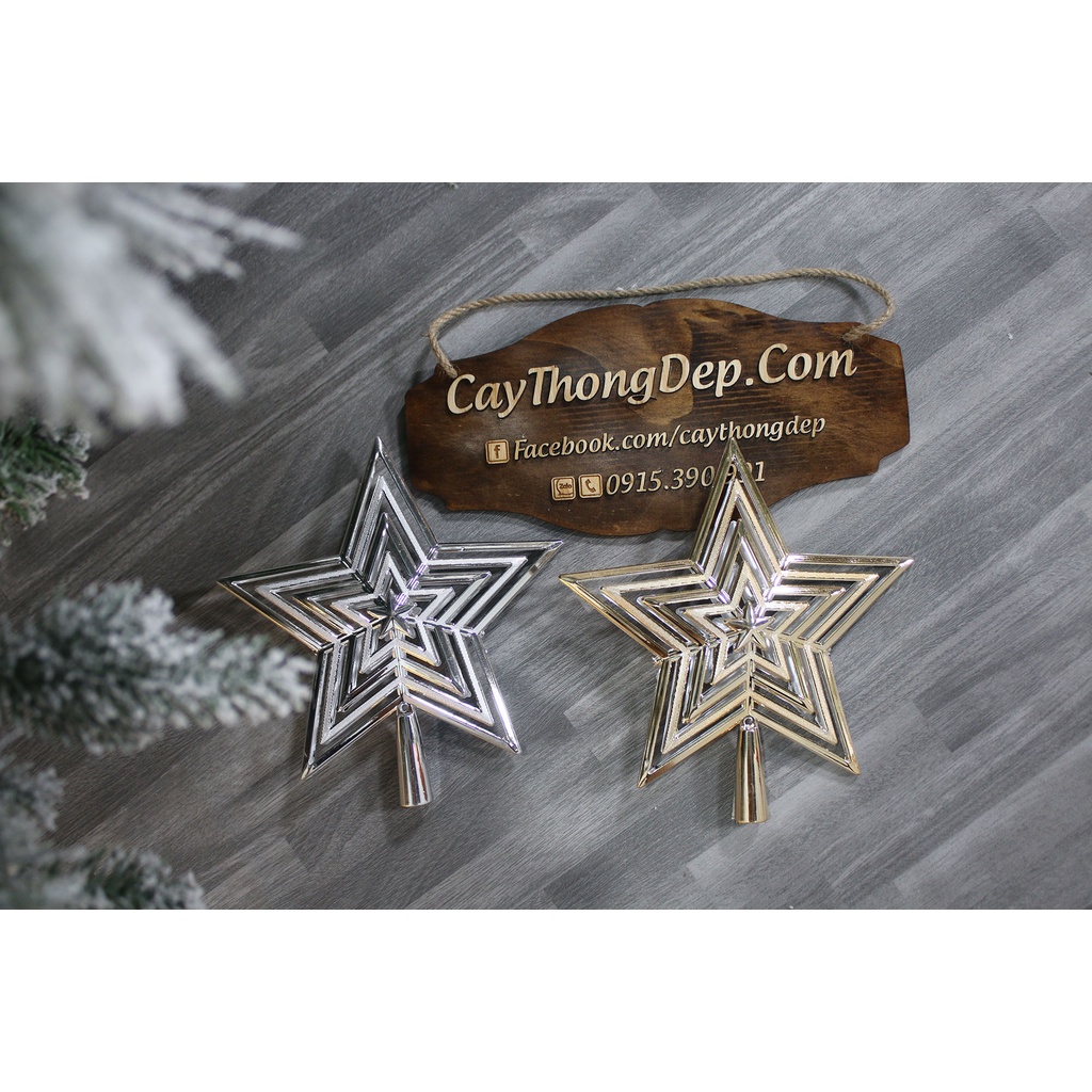 Ngôi sao đỉnh trang trí cây thông noel 28cm
