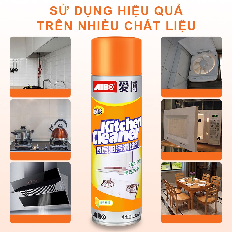 Chai xịt tẩy rửa nhà bếp Bình xịt bọt vệ sinh đa năng Kitchen Cleaner đánh bay mọi mảng bám trong nhà bếp CX01