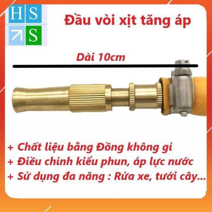 Đầu vòi xịt tăng áp bằng đồng, Vòi rửa xe hơi, rửa sân, tưới cây, làm vườn, Vòi xịt điều chỉnh được áp lực nước 206587