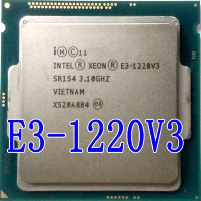Bộ xử lý CPU E3 1220 V3 Socket 1150 lắp cho Main H81 hiệu năng tương đương i5 4570