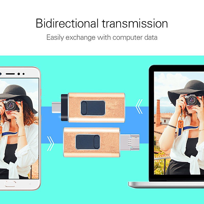 Ổ USB OTG đa năng 4 trong 1 tích hợp giác cắm USB Type-C Micro USB