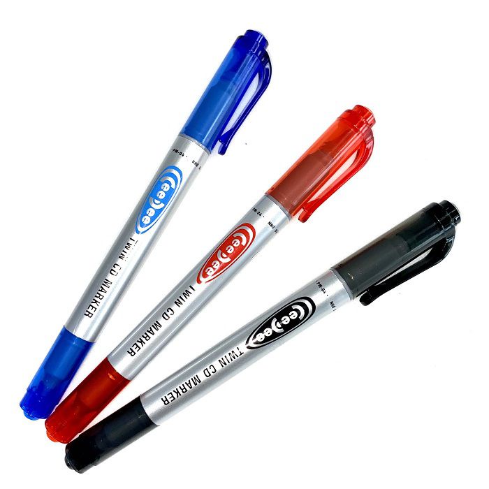 Bút lông dầu 2 đầu nhỏ Thiên Long PM-04 bút ghi đĩa xanh, đỏ, đen chính hãng