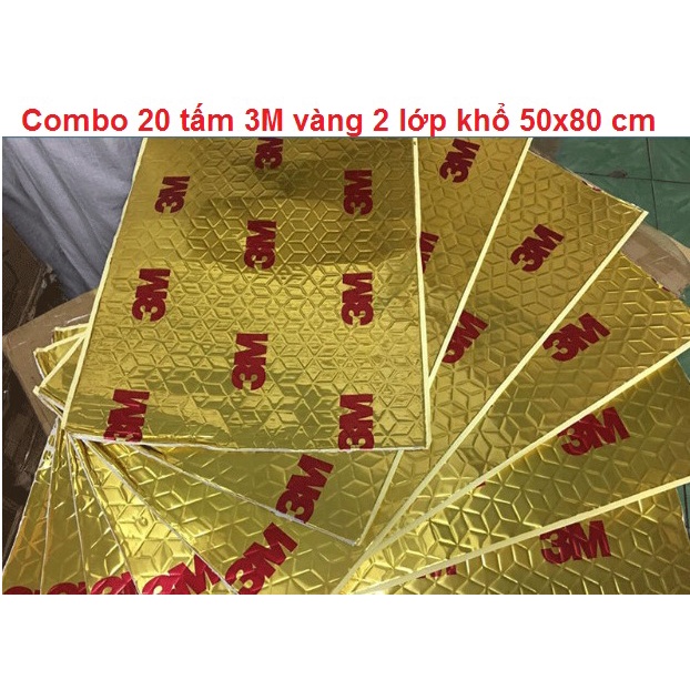 Combo 18 tấm cách âm 3M vàng 2 lớp khổ 50x80 cm