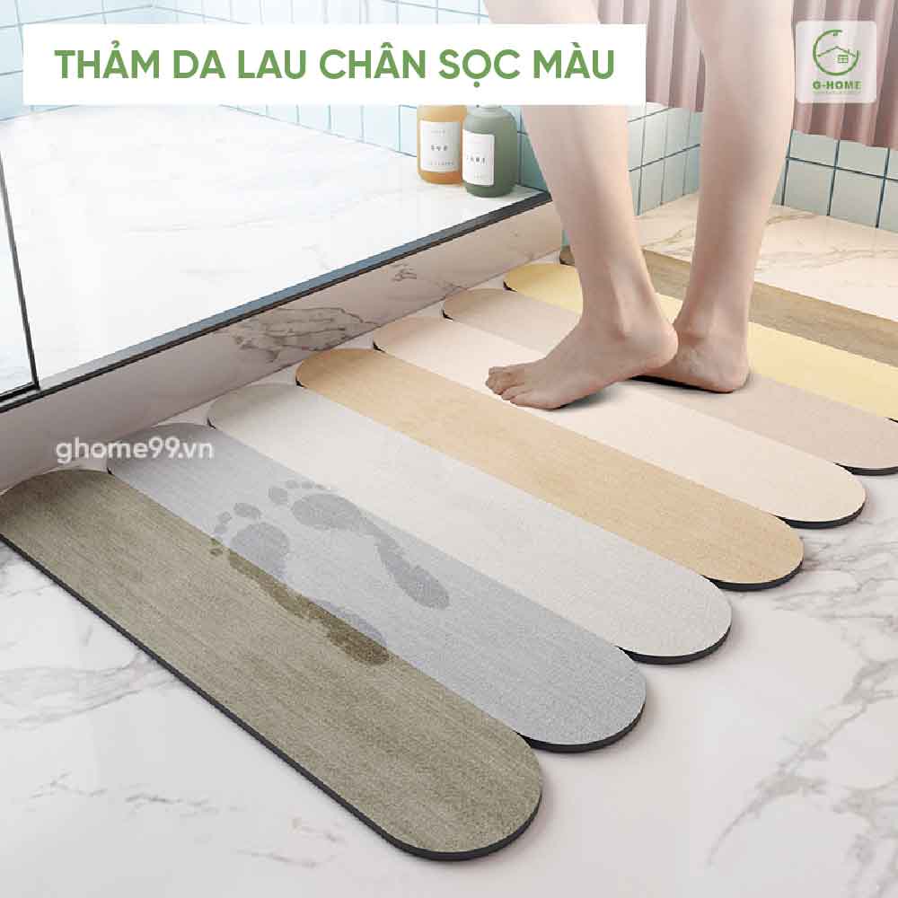 Thảm chùi chân hoạ tiết sọc màu Ghome thấm hút nước tốt cho phòng tắm, thảm cửa TD22M4