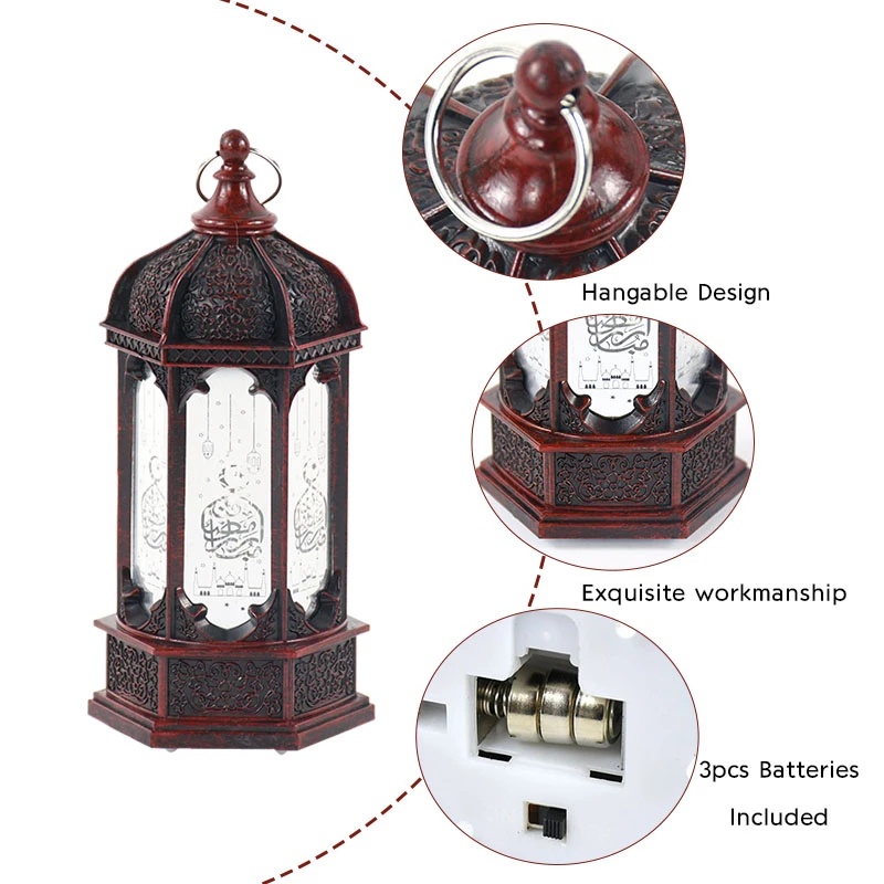 Đèn LED Để Bàn Bằng Nhựa Phối Kim Loại Chạy Pin Thiết Kế Nhỏ Gọn Phong Cách Retro Độc Đáo