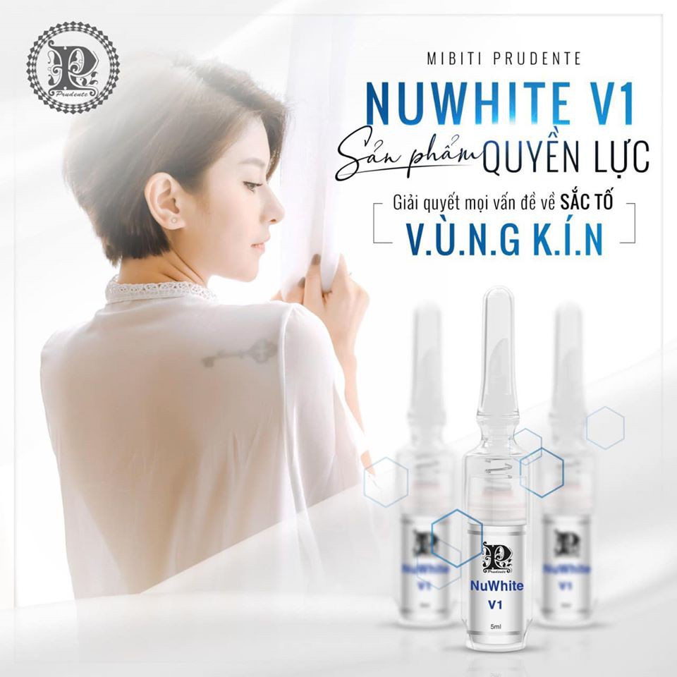 Kem Hồng Vùng Kín Nuwhite V1 5ml, Kem Làm Hồng Cô Bé V1 Nuwhite Gigawhite Mibiti Prudente Khử Thâm Sắc Tố Da Hồng Hào