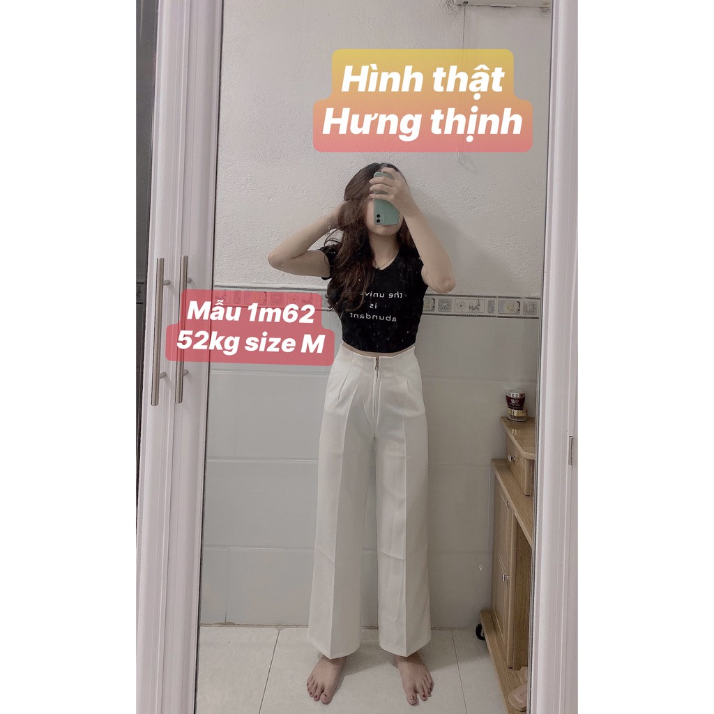 QUẦN ỐNG RỘNG CẠP CAO, QUẦN ỐNG SUÔNG CẠP CAO, GEN BỤNG, KHÓA TRƯỚC | BigBuy360 - bigbuy360.vn