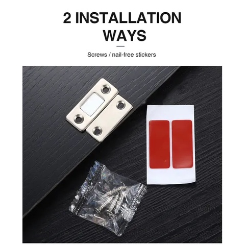 FEELING2Pcs/Set Nam Châm Hít Cửa,Gắn Cửa Lực Hút Cực Mạnh,Chốt Cửa Nam Châm Kèm Ốc Vít Cố Định Tiện Dụng Cho Tủ Đồ Nội Thất