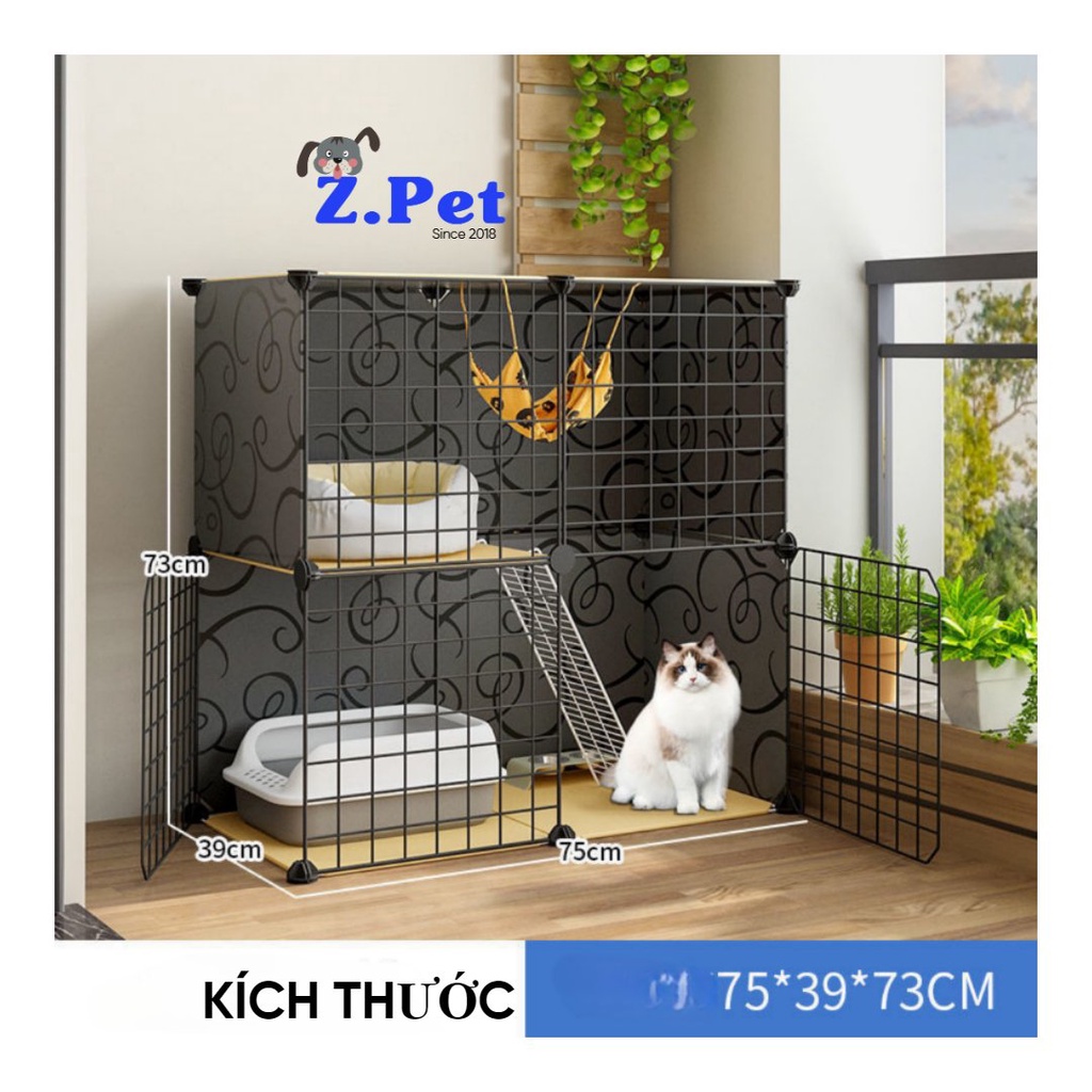 Chuồng mèo lưới sắt sơn tĩnh điện 2-3 tầng