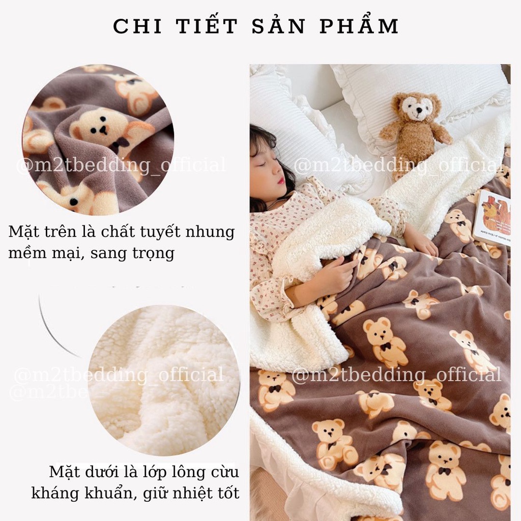 Chăn ( mền ) lông cừu nỉ tuyết sữa họa tiết 3D,có thể lồng thêm ruột, sử dụng 4 mùa