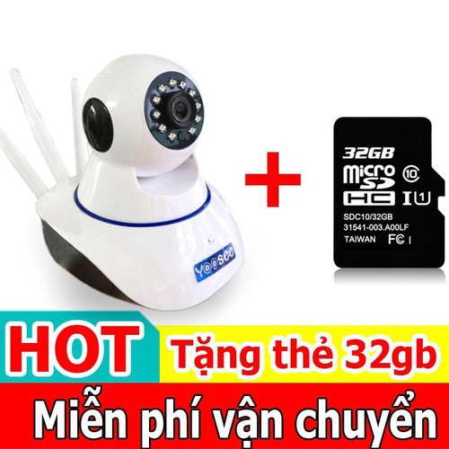 Camera Yoosee 3 râu 2.0 - Full HD 1080P kèm thẻ nhớ 32GB