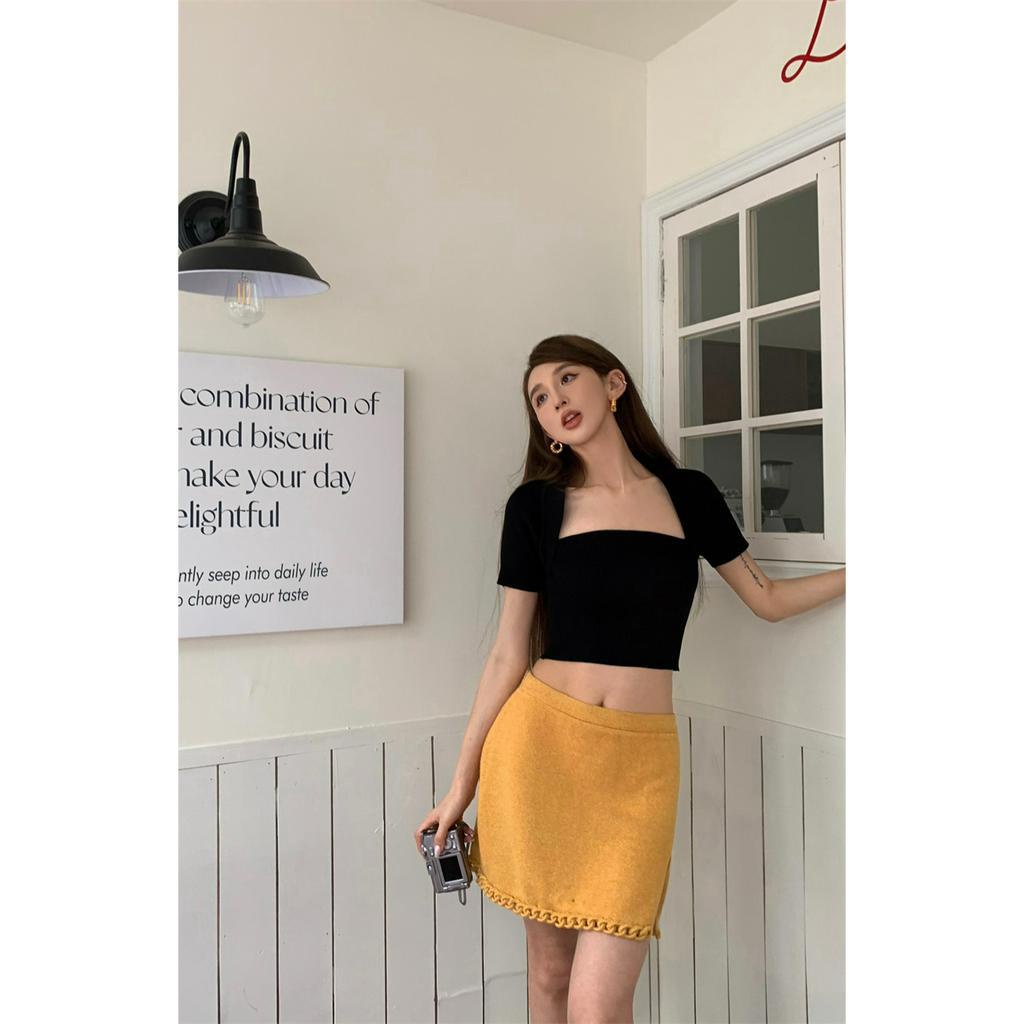 Áo Dệt Kim Dáng Ngắn Phong Cách Thời Trang retro