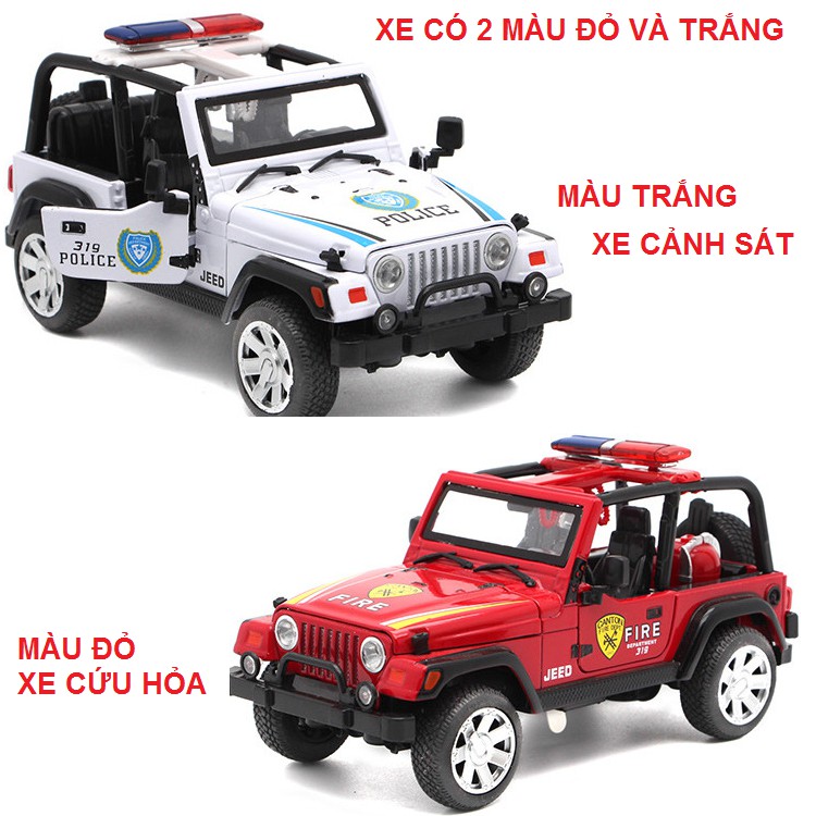 Xe ô tô Jeep 1:32 bằng hợp kim nhựa có âm thanh cảnh sát và đèn nháy mô hình xe ô tô đồ chơi trẻ em