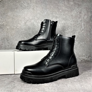 Giày bốt nam cổ cao - khóa séc kèm dây buộc mã A008
