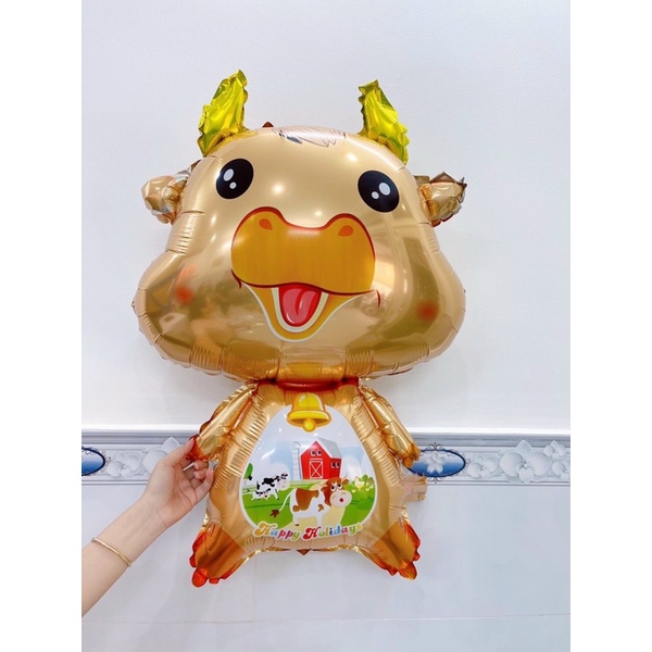 Bóng hình trâu vàng , bò sữa size to trang trí sinh nhật, phụ kiện bóng sinh nhật